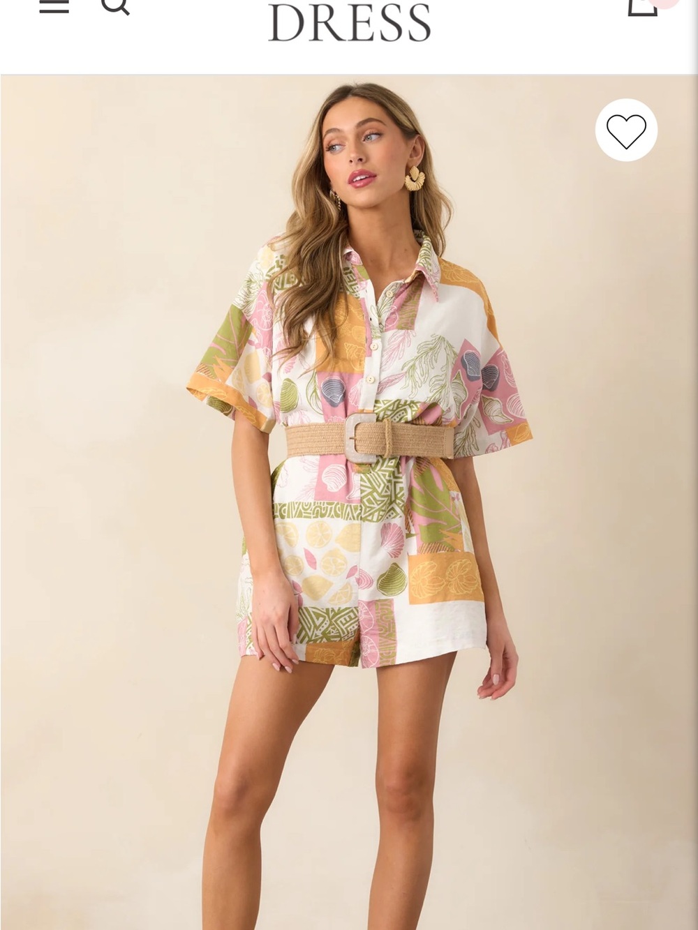 Red Dress Boutique Pastel Patchwork Mini Shirt Dress